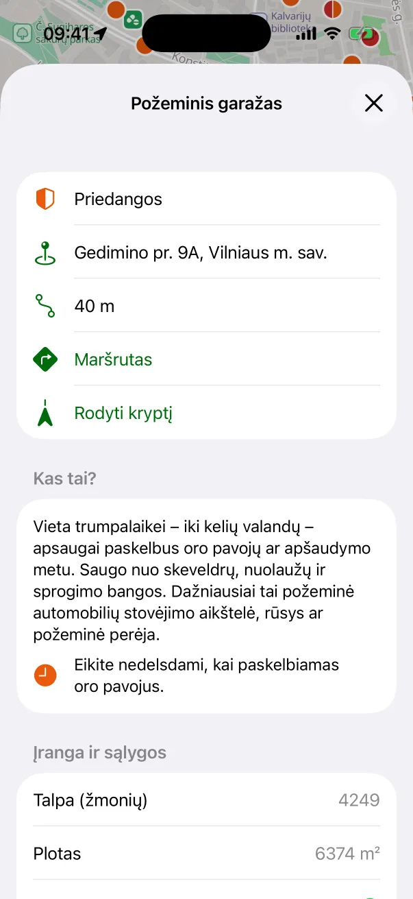 Priedangos kortelė su maršruto ir krypties mygtukais